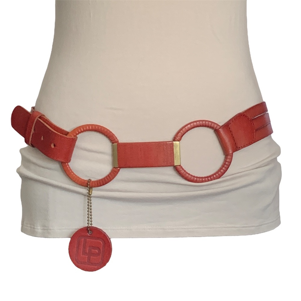 LINEA PELLE by Anthropologie Leather Burnt Umber Statement Belt Size Medium